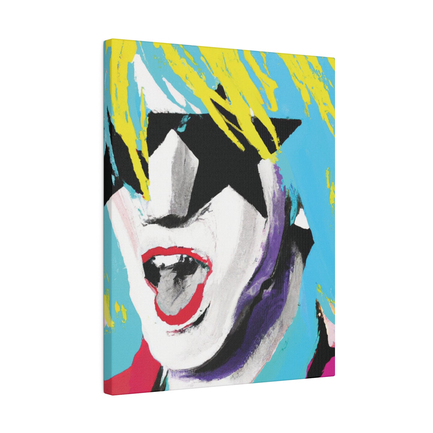 8736P - Rockstar Painting Print | Face | Abstract | Poster | Home Decor | Wall Art | Music Art | Canvas