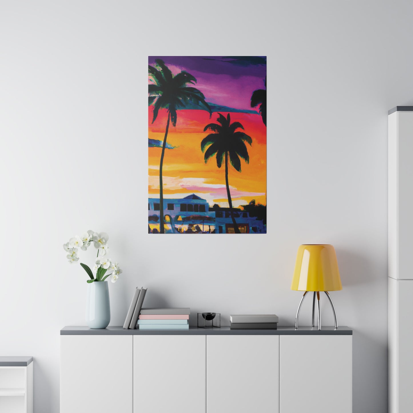 7785F - Miami Beach Sunset Painting Print | Miami | Beach | Sunset | Poster | Home Decor | Wall Art | Canvas