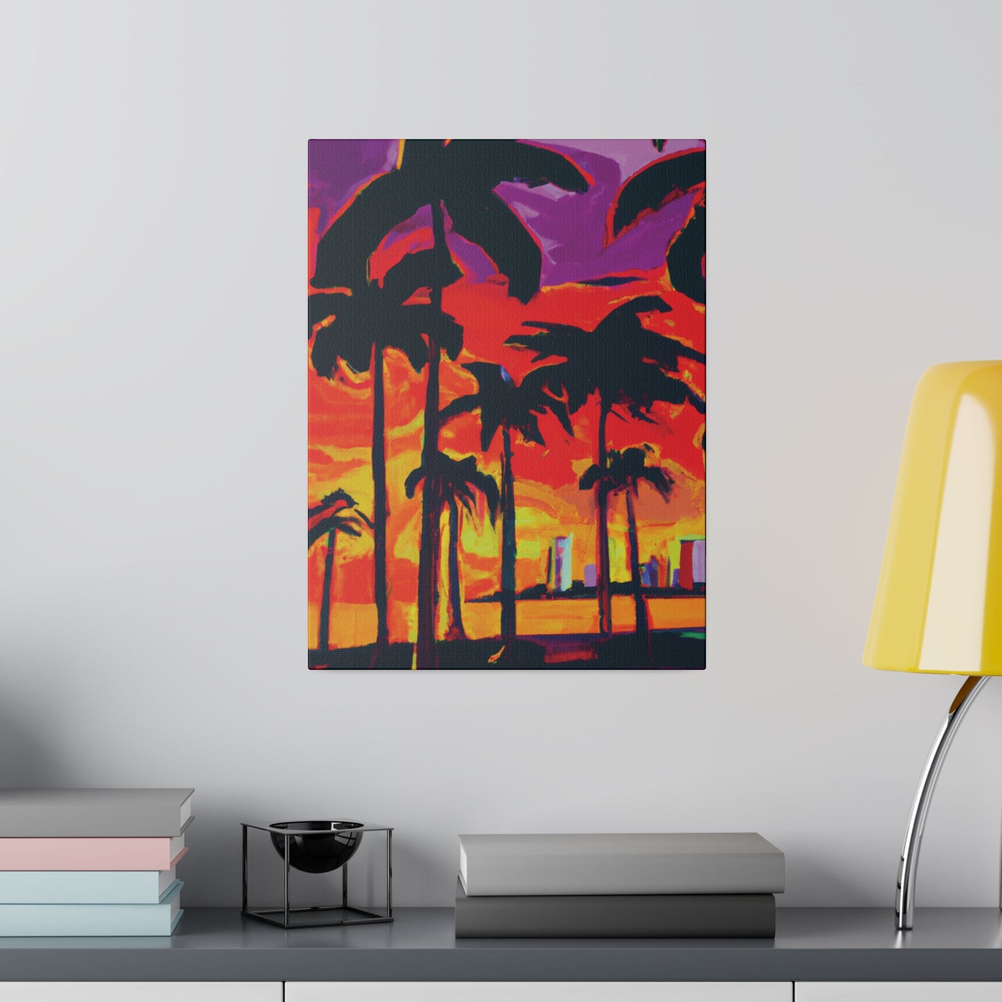 3128K - Miami Beach Sunset Painting Print | Miami | Beach | Sunset | Poster | Home Decor | Wall Art | Canvas