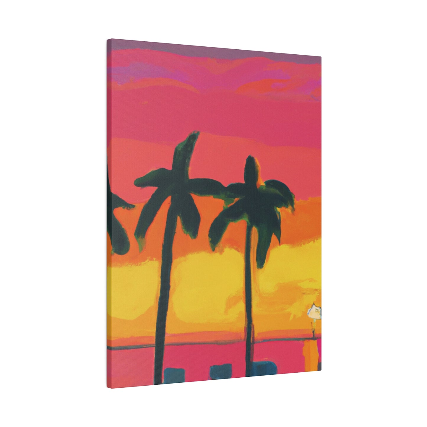 9642Q - Miami Beach Sunset Painting Print | Miami | Beach | Sunset | Poster | Home Decor | Wall Art | Canvas
