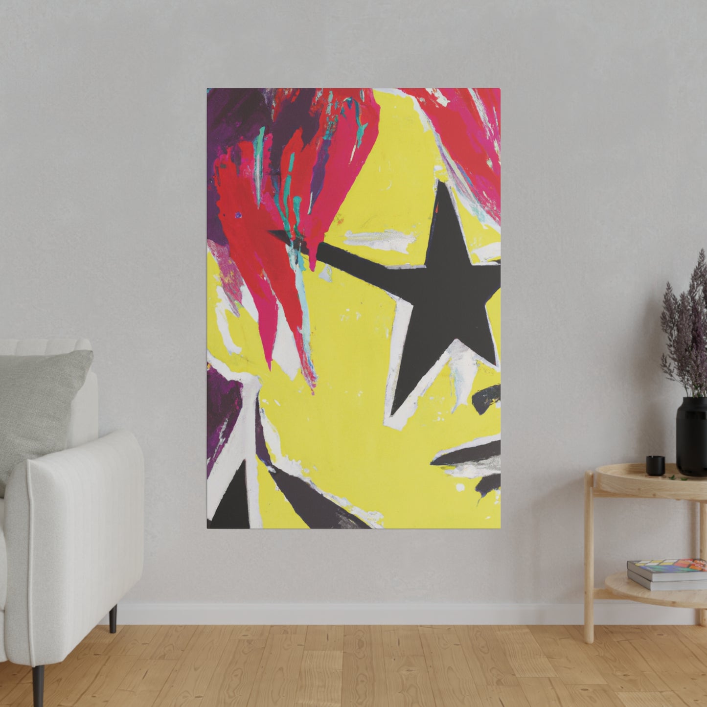 8768M - Rockstar Painting Print | Face | Abstract | Poster | Home Decor | Wall Art | Music Art | Canvas