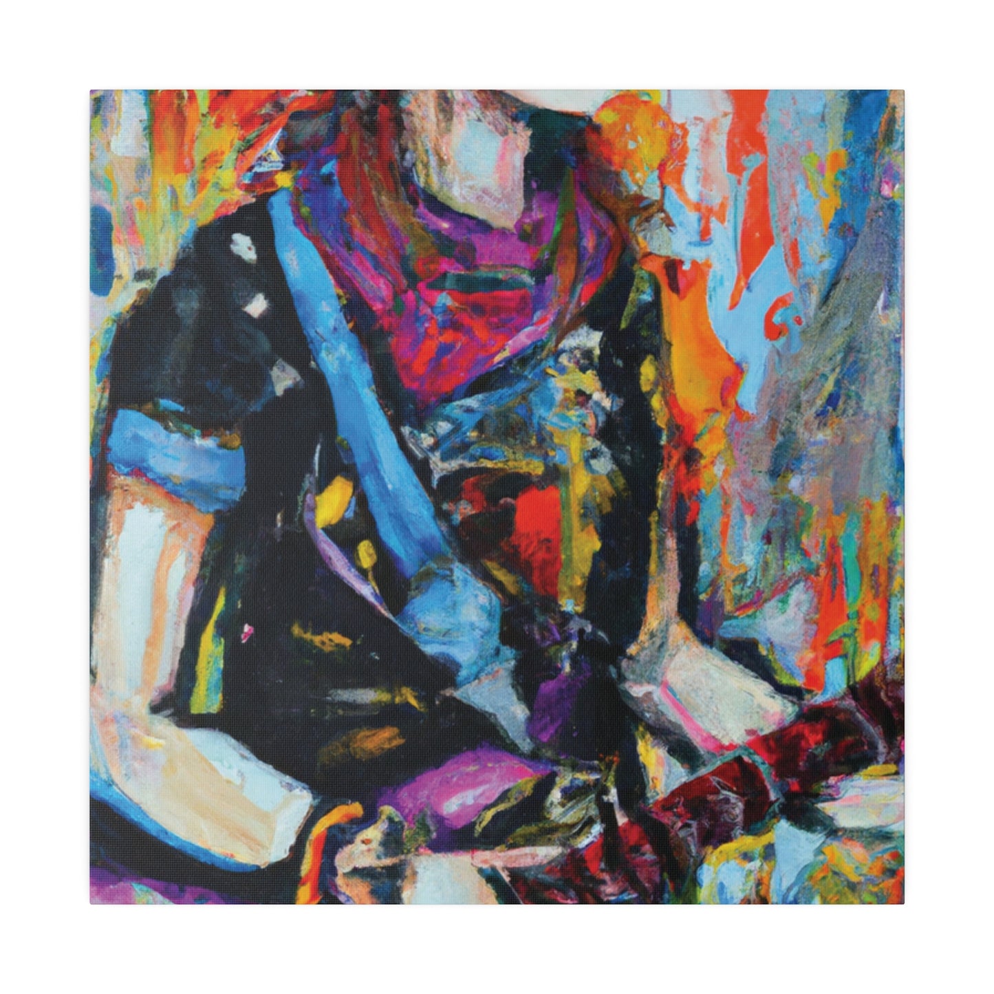 4384O - Rockstar Oil Painting Style Print | Poster | Home Decor | Wall Art | Music Art | Canvas