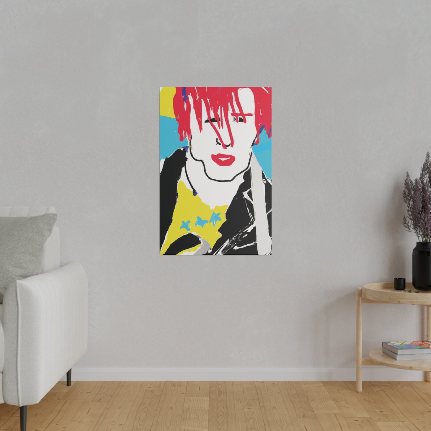 6346F - Rockstar Painting Print | Face | Abstract | Poster | Home Decor | Wall Art | Music Art | Canvas