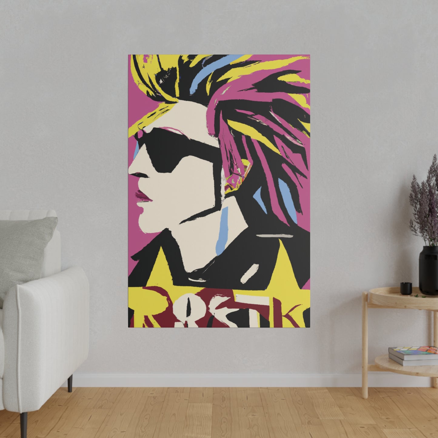 6201W - Rockstar Painting Print | Face | Abstract | Poster | Home Decor | Wall Art | Music Art | Canvas