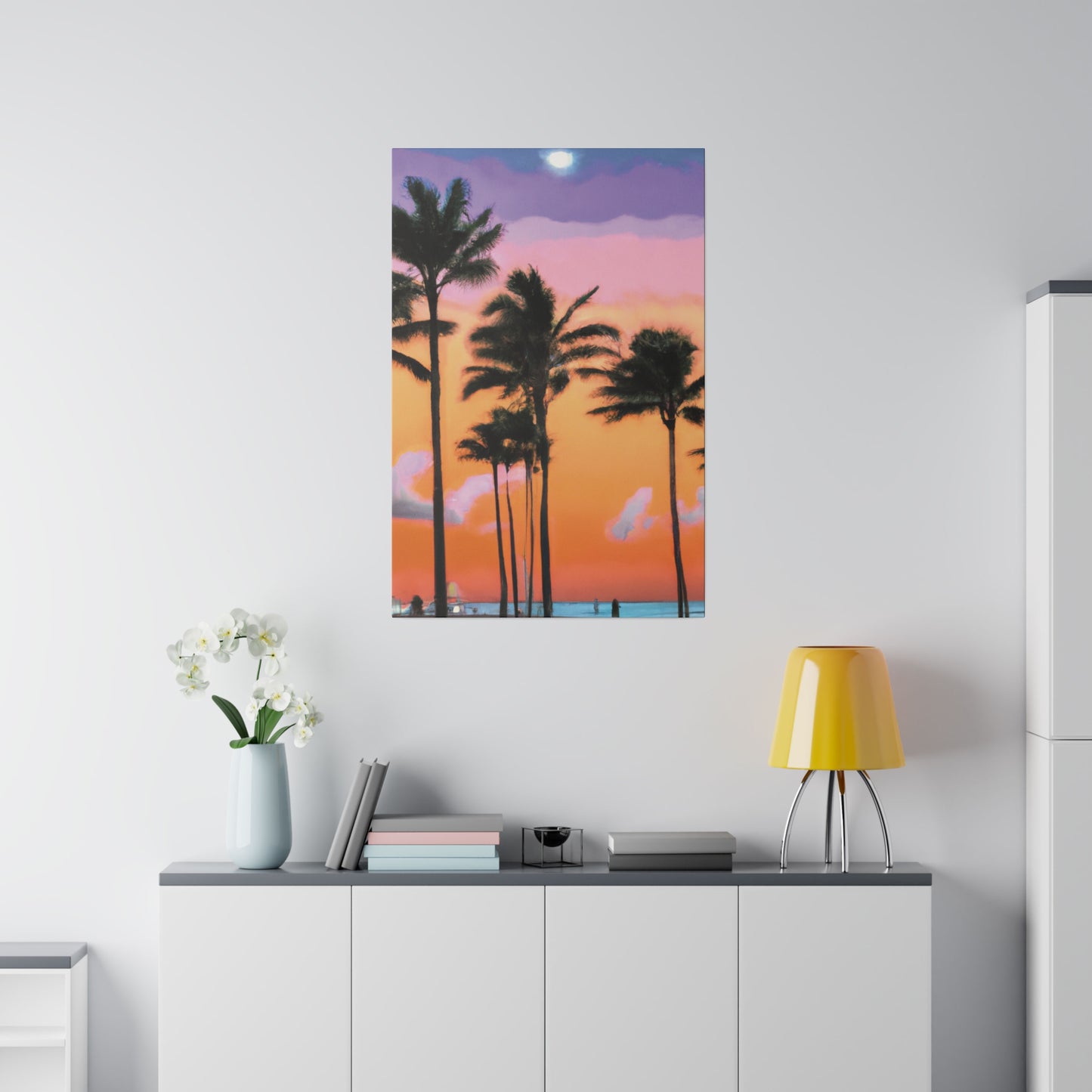 4126T - Miami Beach Sunset Painting Print | Miami | Beach | Sunset | Poster | Home Decor | Wall Art | Canvas