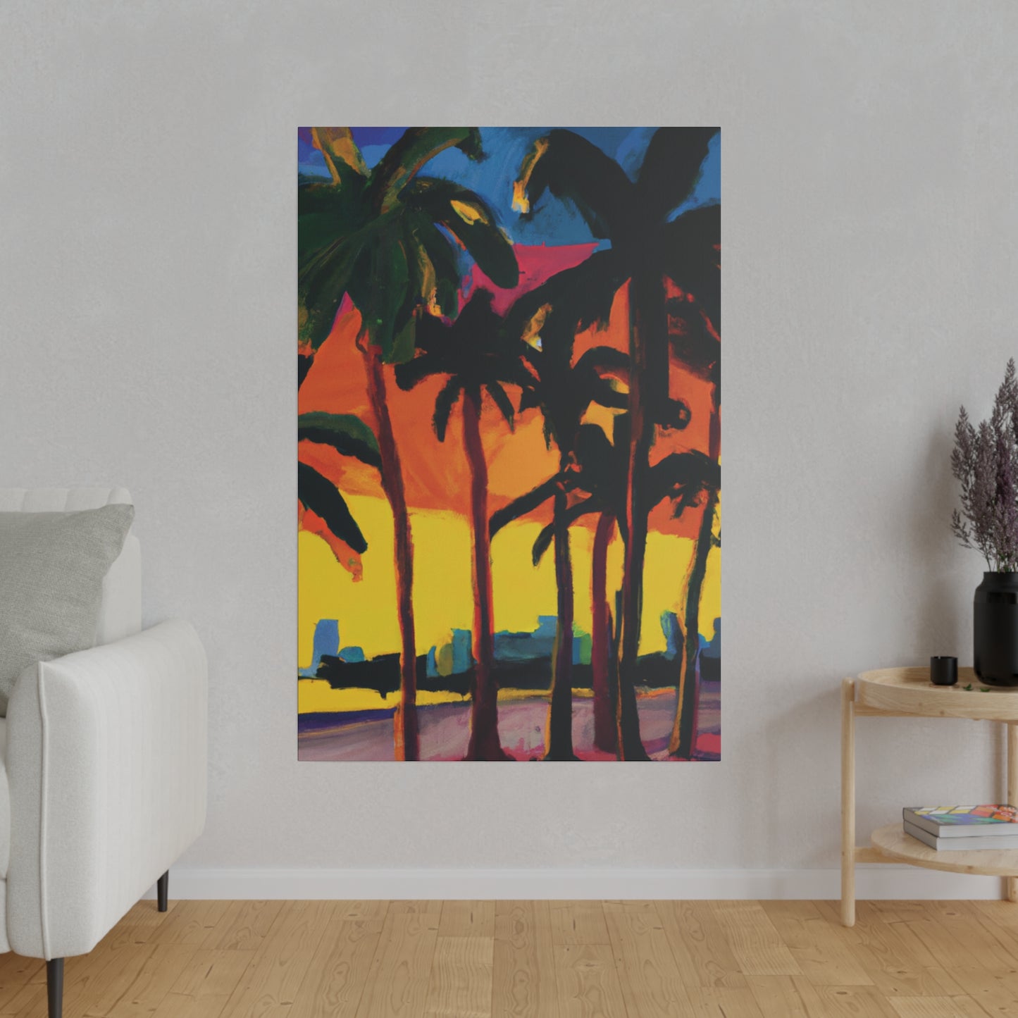 7398G - Miami Beach Sunset Painting Print | Miami | Beach | Sunset | Poster | Home Decor | Wall Art | Canvas