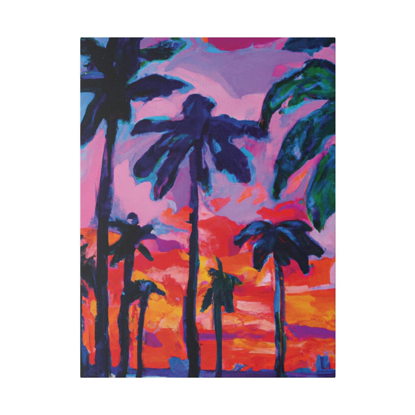 4754Q - Miami Beach Sunset Painting Print | Miami | Beach | Sunset | Poster | Home Decor | Wall Art | Canvas