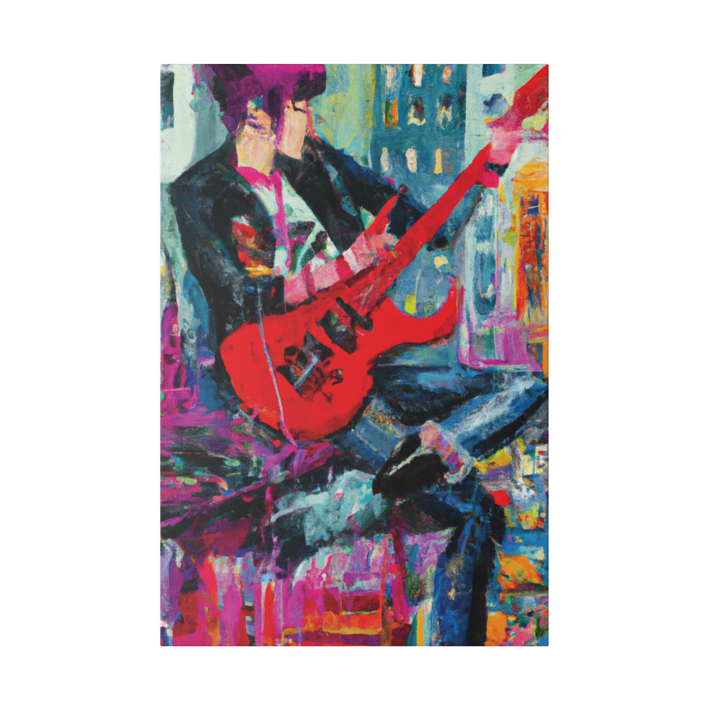 7878O - Rockstar Oil Painting Style Print | Poster | Home Decor | Wall Art | Music Art | Canvas