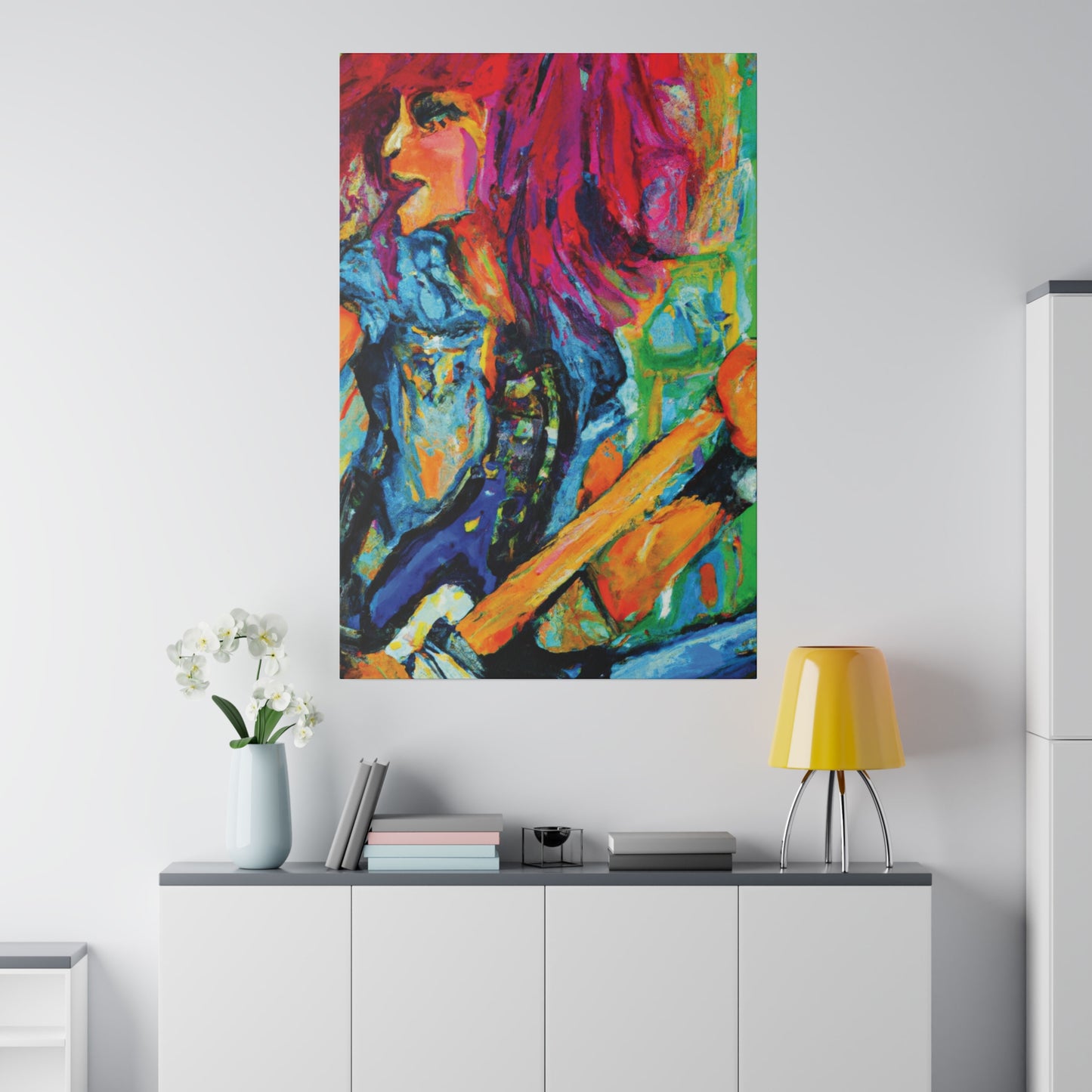 9483V - Rockstar Oil Painting Style Print | Poster | Home Decor | Wall Art | Music Art | Canvas