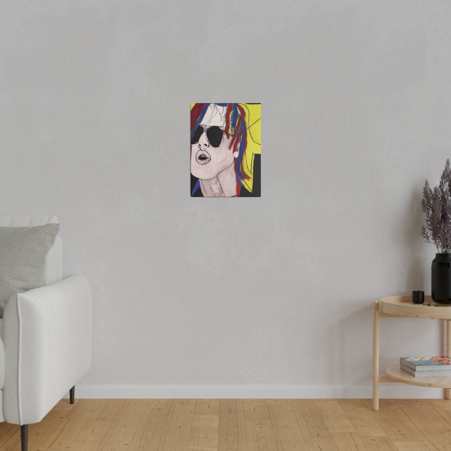 5296W - Rockstar Painting Print | Face | Abstract | Poster | Home Decor | Wall Art | Music Art | Canvas