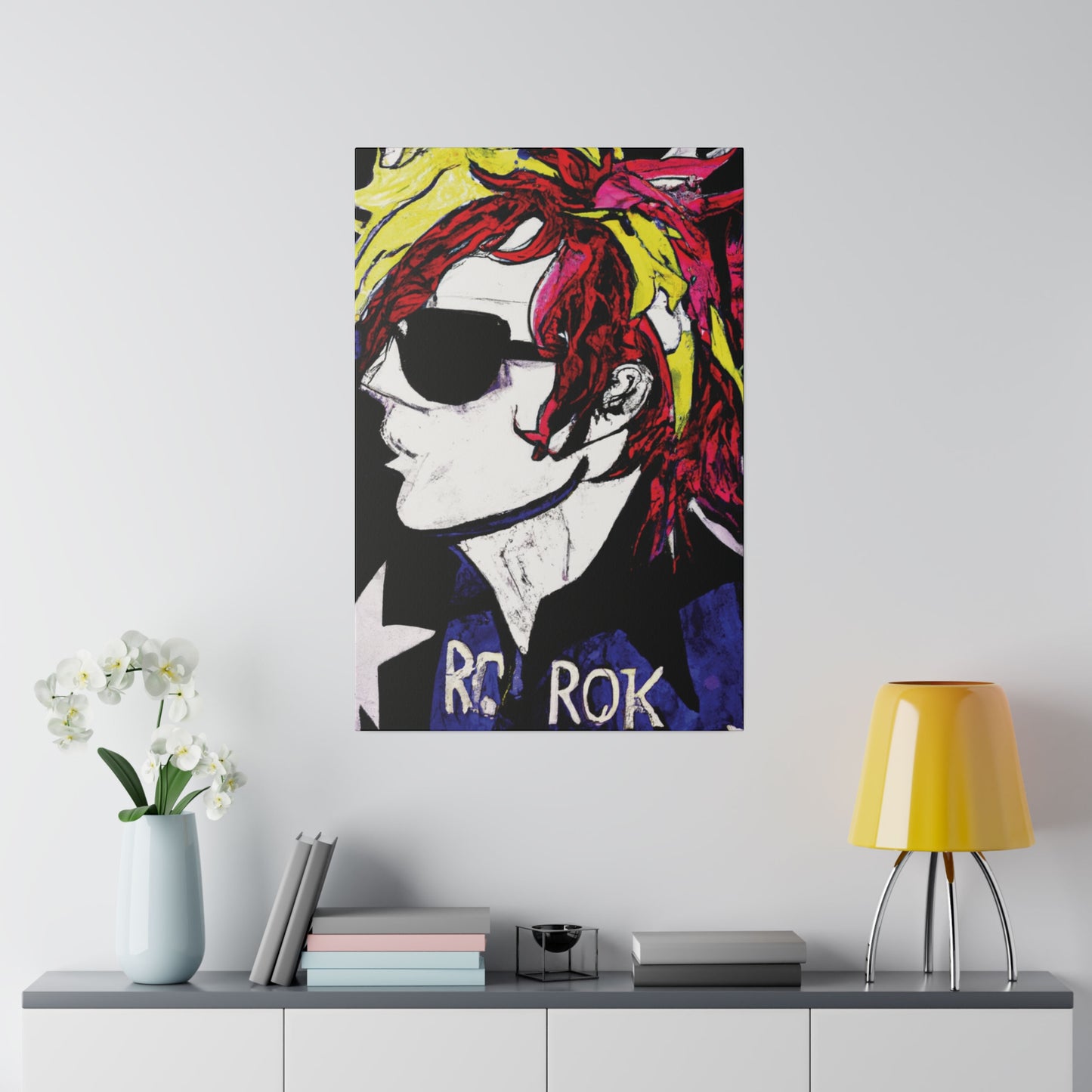 7561C - Rockstar Painting Print | Face | Abstract | Poster | Home Decor | Wall Art | Music Art | Canvas