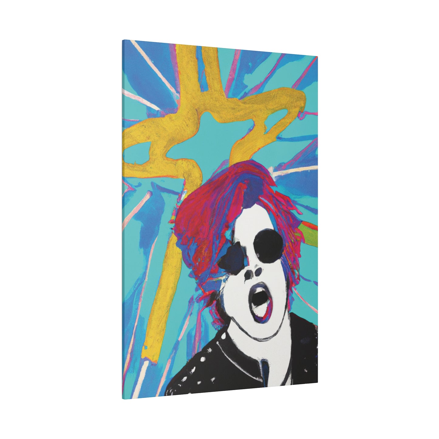 4567A - Rockstar Painting Print | Face | Abstract | Poster | Home Decor | Wall Art | Music Art | Canvas