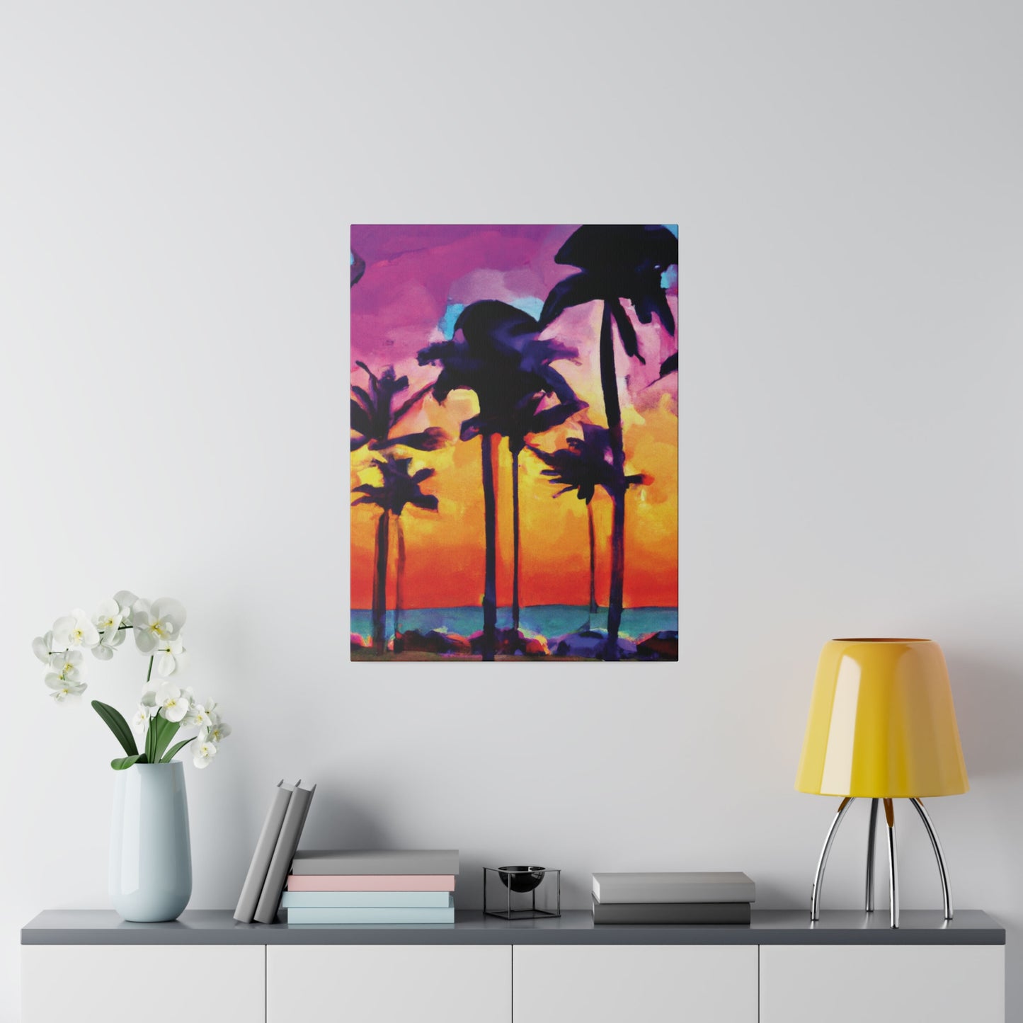 9824V - Miami Beach Sunset Painting Print | Miami | Beach | Sunset | Poster | Home Decor | Wall Art | Canvas