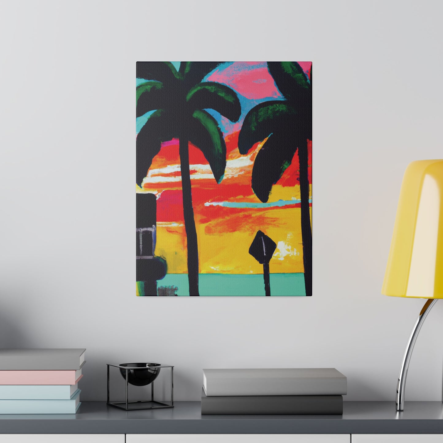 9346Y - Miami Beach Sunset Painting Print | Miami | Beach | Sunset | Poster | Home Decor | Wall Art | Canvas