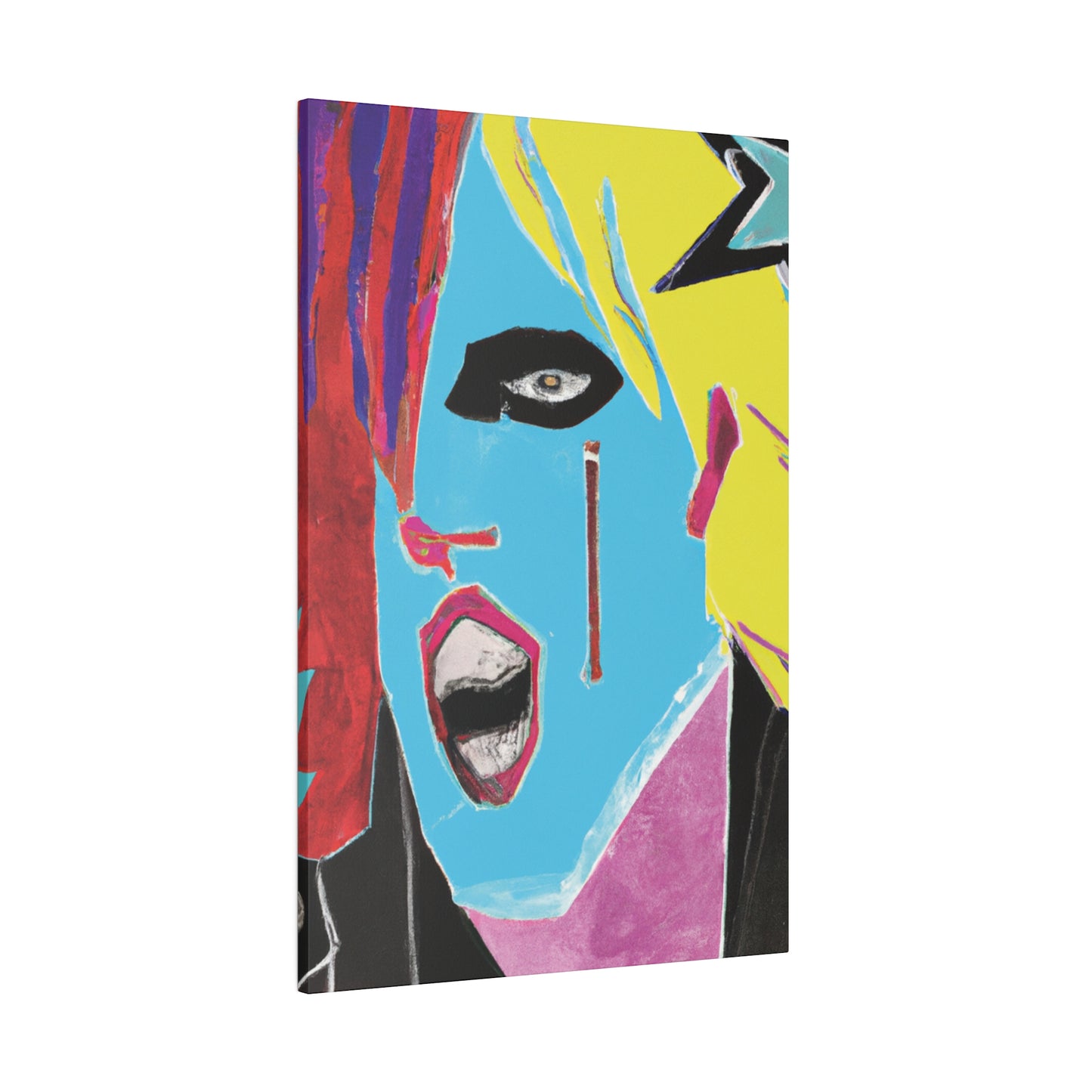 8365A - Rockstar Painting Print | Face | Abstract | Poster | Home Decor | Wall Art | Music Art | Canvas