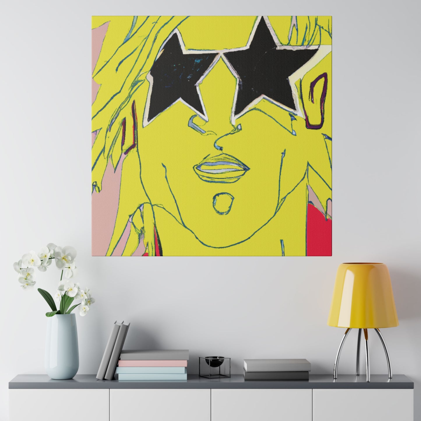 2035A - Rockstar Painting Print | Face | Abstract | Poster | Home Decor | Wall Art | Music Art | Canvas