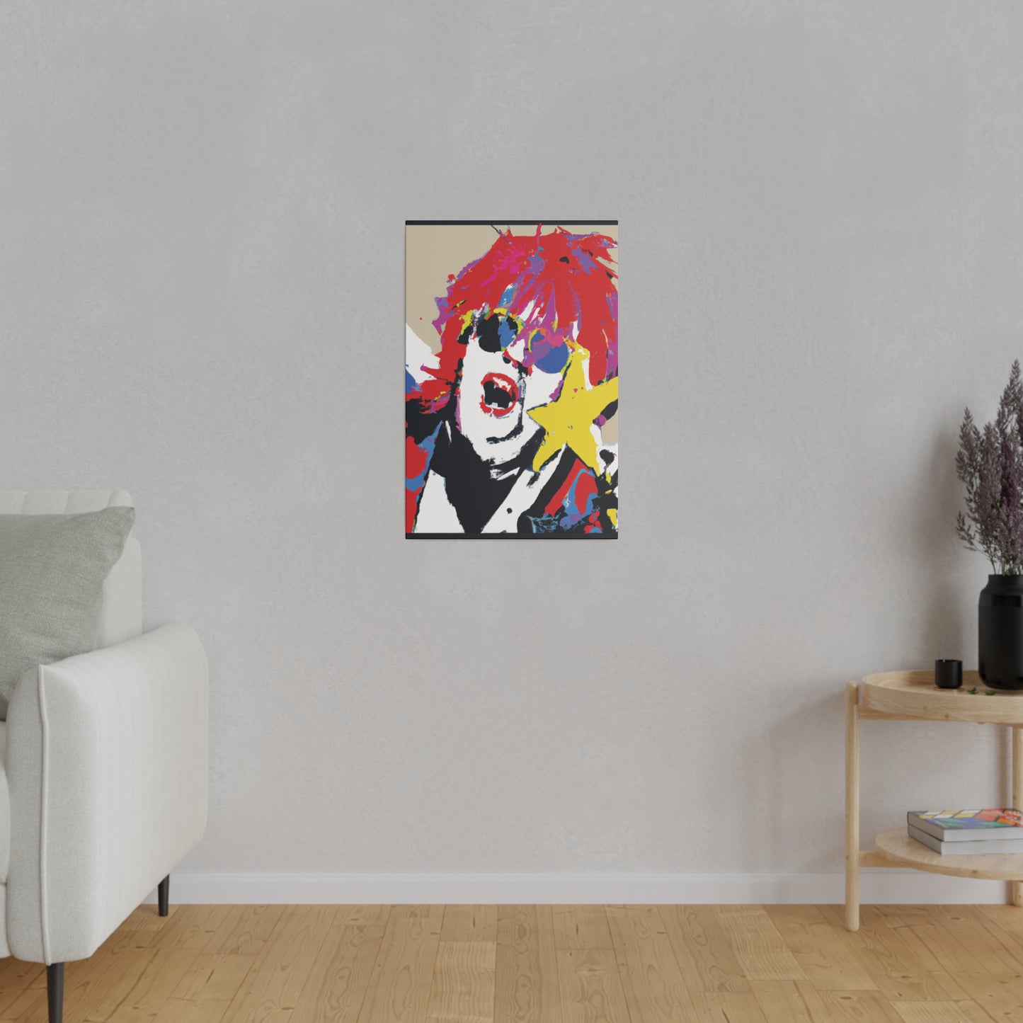 8717H - Rockstar Painting Print | Face | Abstract | Poster | Home Decor | Wall Art | Music Art | Canvas
