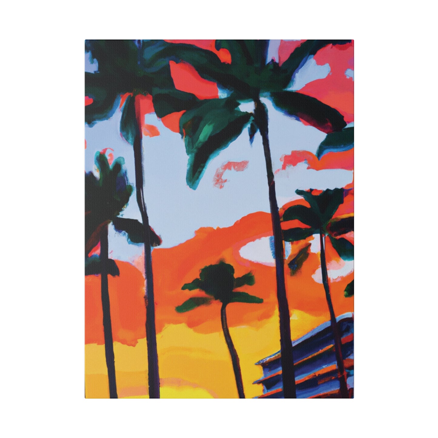 2741Q - Miami Beach Sunset Painting Print | Miami | Beach | Sunset | Poster | Home Decor | Wall Art | Canvas