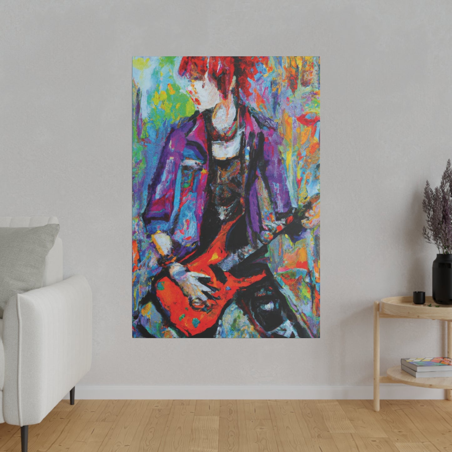 3123Q - Rockstar Oil Painting Style Print | Poster | Home Decor | Wall Art | Music Art | Canvas