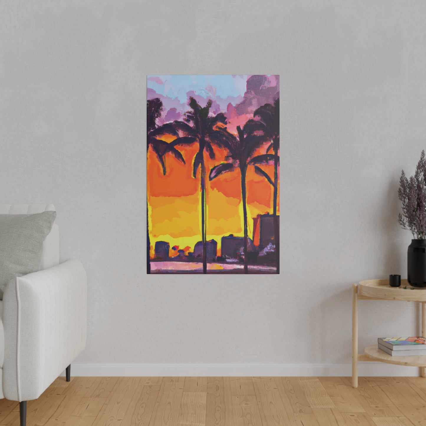 7392A - Miami Beach Sunset Painting Print | Miami | Beach | Sunset | Poster | Home Decor | Wall Art | Canvas