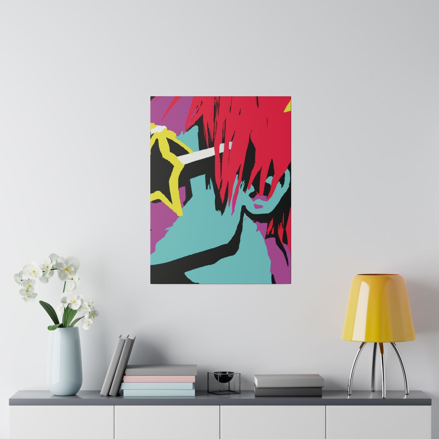 8877T - Rockstar Painting Print | Face | Abstract | Poster | Home Decor | Wall Art | Music Art | Canvas