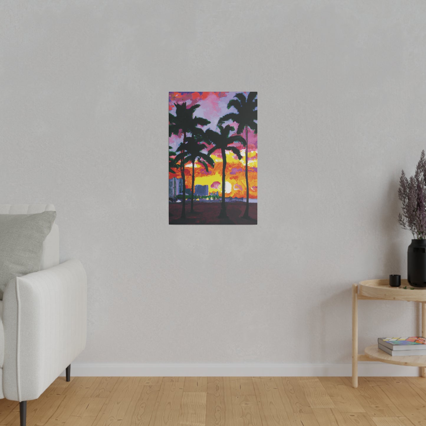 6342T - Miami Beach Sunset Painting Print | Miami | Beach | Sunset | Poster | Home Decor | Wall Art | Canvas
