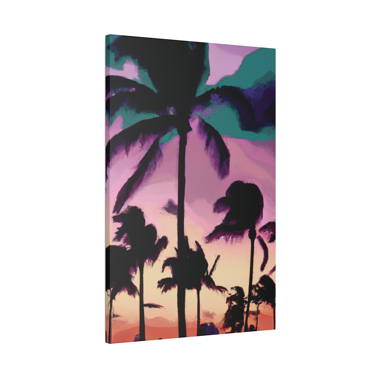 3258K - Miami Beach Sunset Painting Print | Miami | Beach | Sunset | Poster | Home Decor | Wall Art | Canvas