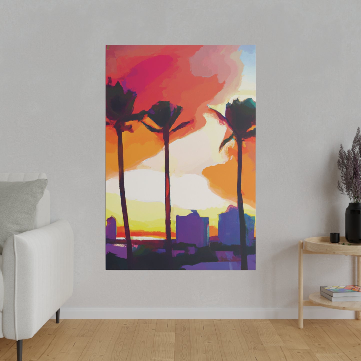 1605J - Miami Beach Sunset Painting Print | Miami | Beach | Sunset | Poster | Home Decor | Wall Art | Canvas