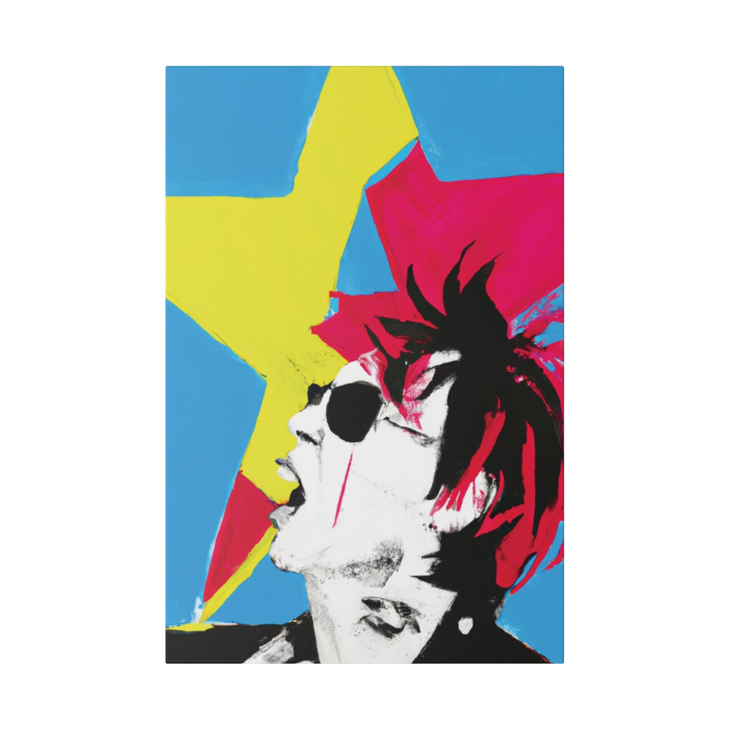 7179X - Rockstar Painting Print | Face | Abstract | Poster | Home Decor | Wall Art | Music Art | Canvas