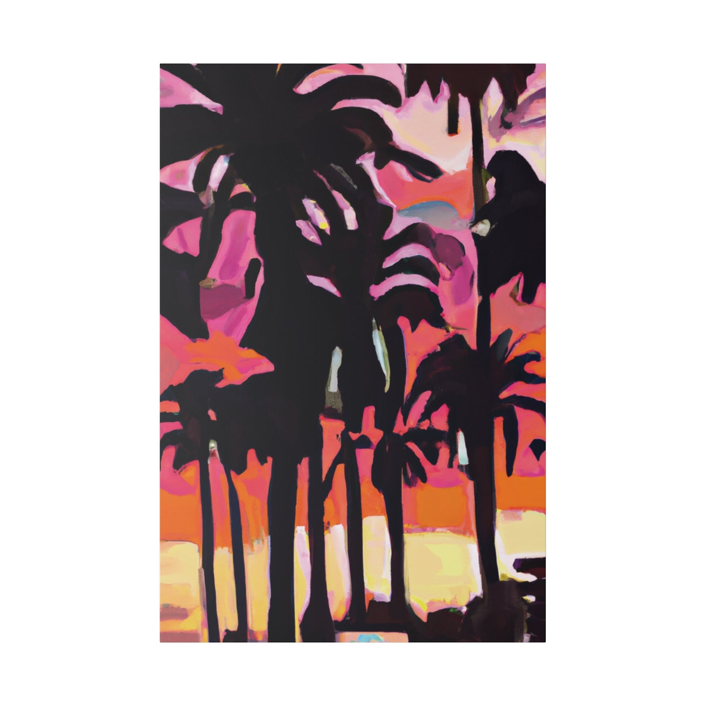 8741N - Miami Beach Sunset Painting Print | Miami | Beach | Sunset | Poster | Home Decor | Wall Art | Canvas
