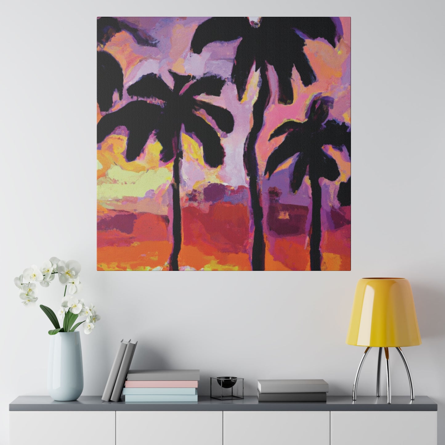 7449F - Miami Beach Sunset Painting Print | Miami | Beach | Sunset | Poster | Home Decor | Wall Art | Canvas