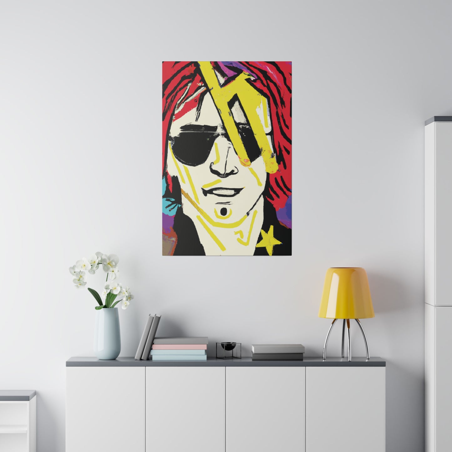 7106Z - Rockstar Painting Print | Face | Abstract | Poster | Home Decor | Wall Art | Music Art | Canvas