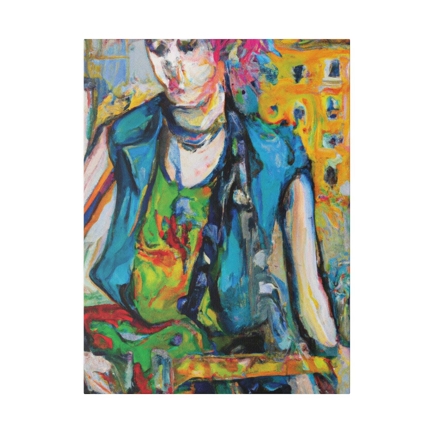 5368N - Rockstar Oil Painting Style Print | Poster | Home Decor | Wall Art | Music Art | Canvas