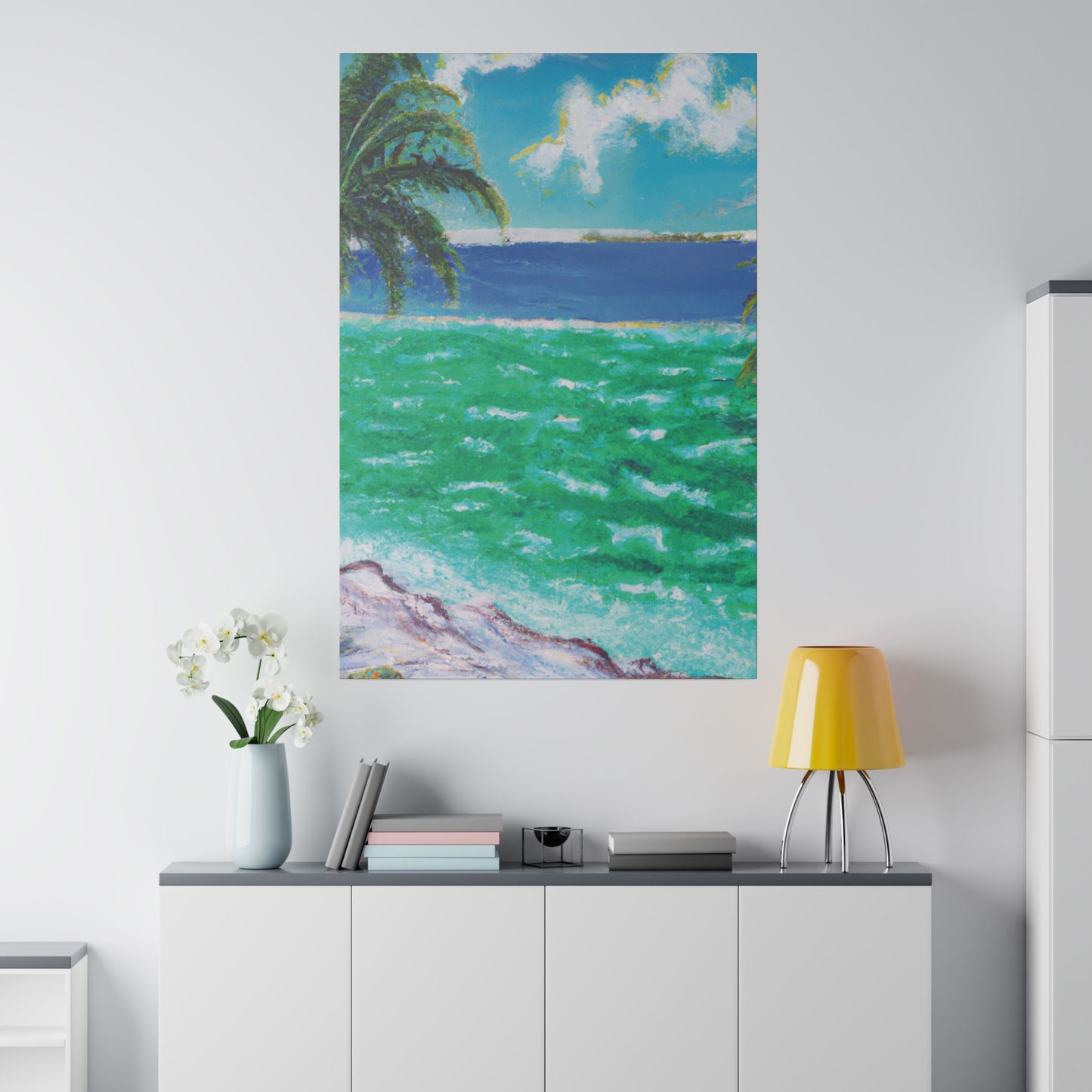 8274K - Bahamas Ocean Painting Print | Bahamas | Ocean | Beach | Poster | Home Decor | Wall Art | Canvas