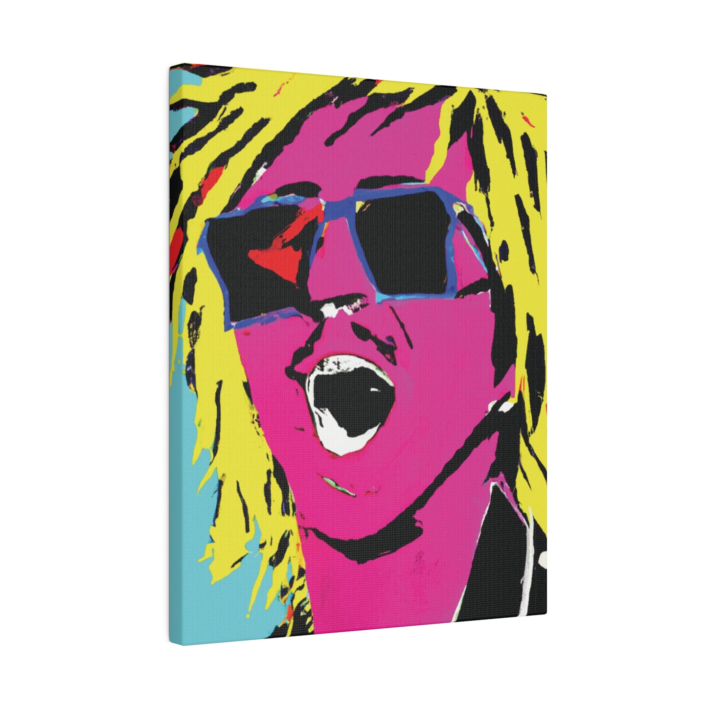 8376W - Rockstar Painting Print | Face | Abstract | Poster | Home Decor | Wall Art | Music Art | Canvas