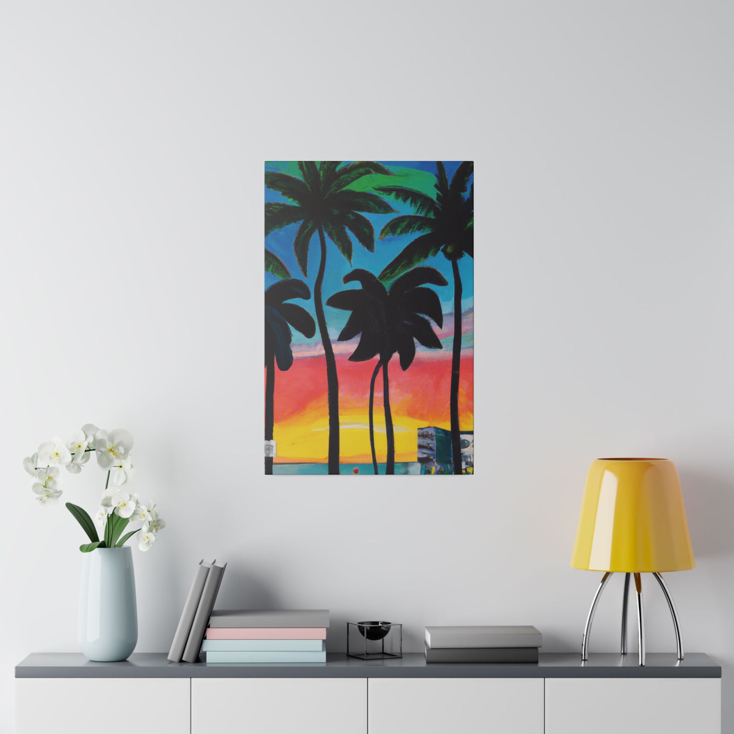 7322T - Miami Beach Sunset Painting Print | Miami | Beach | Sunset | Poster | Home Decor | Wall Art | Canvas