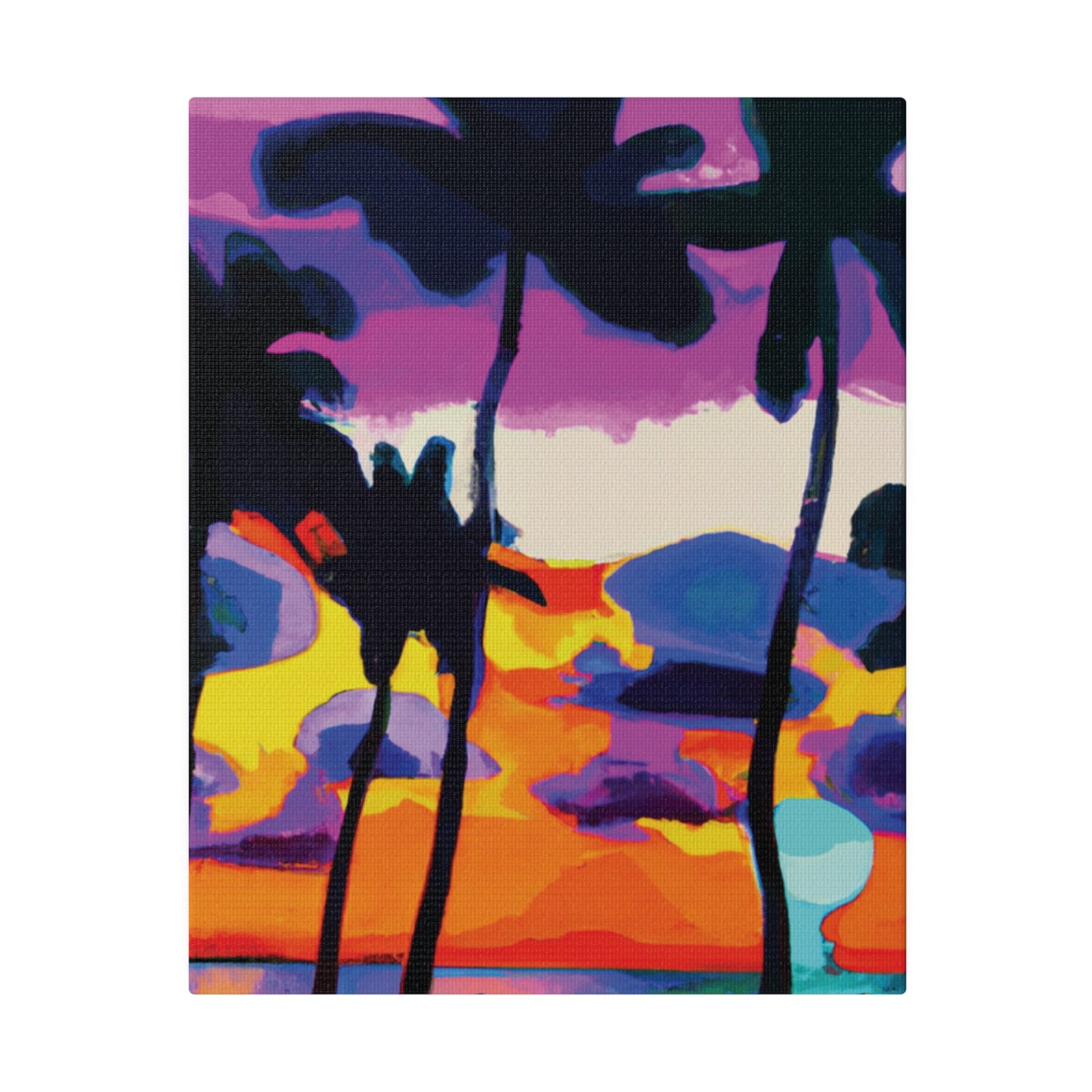 7455H - Miami Beach Sunset Painting Print | Miami | Beach | Sunset | Poster | Home Decor | Wall Art | Canvas