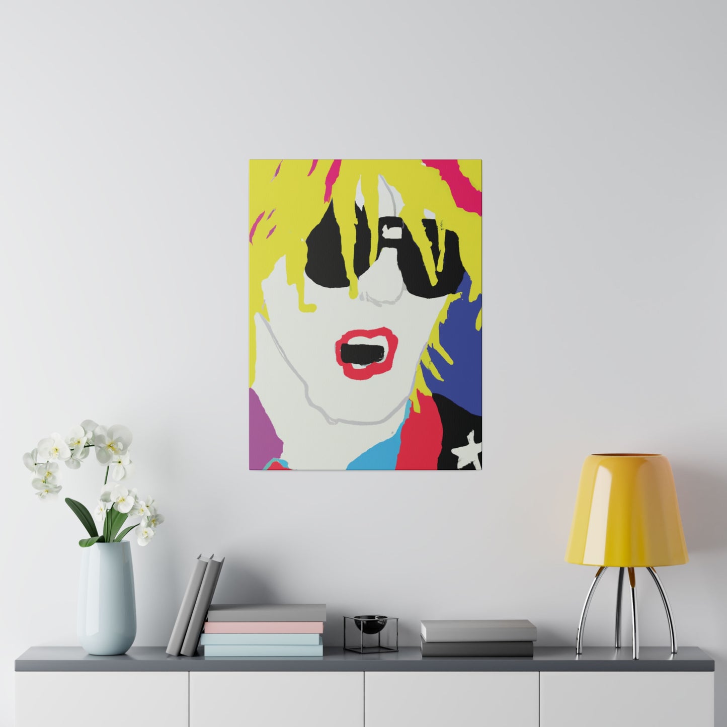 5917X - Rockstar Painting Print | Face | Abstract | Poster | Home Decor | Wall Art | Music Art | Canvas