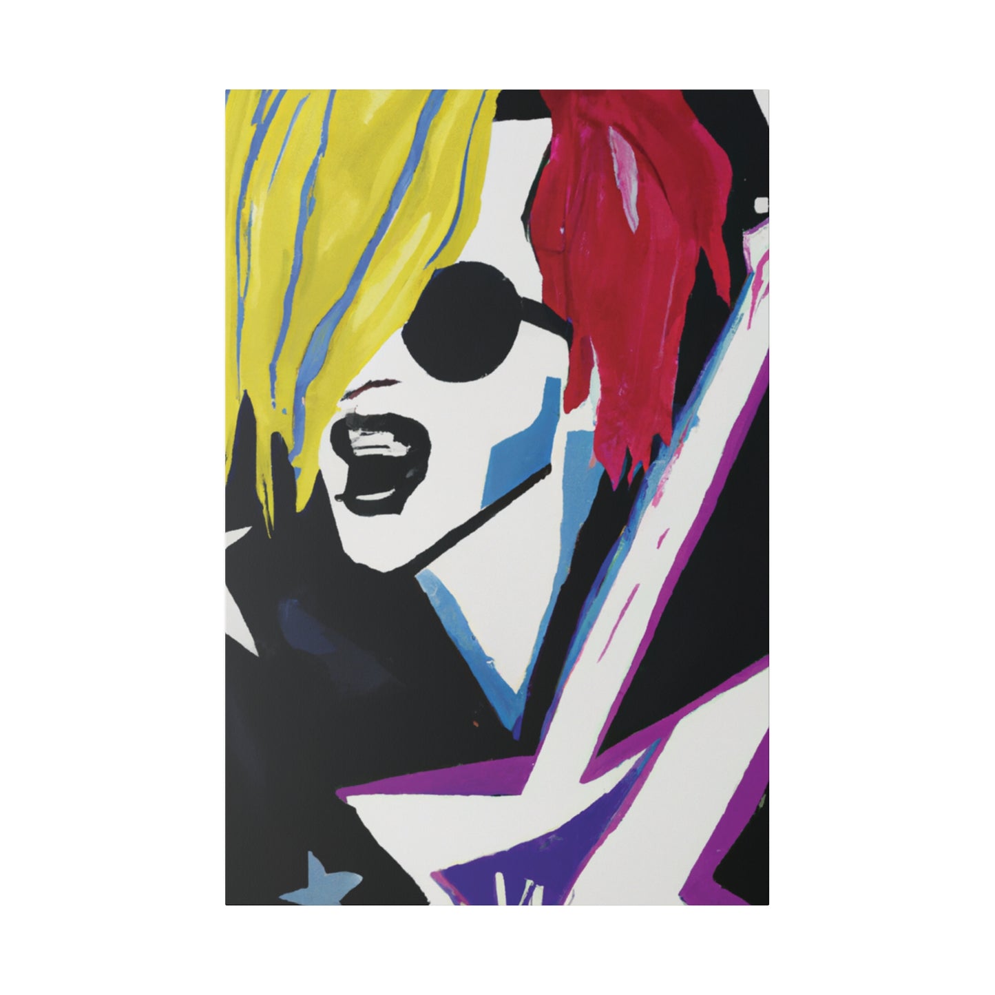 8784F - Rockstar Painting Print | Face | Abstract | Poster | Home Decor | Wall Art | Music Art | Canvas