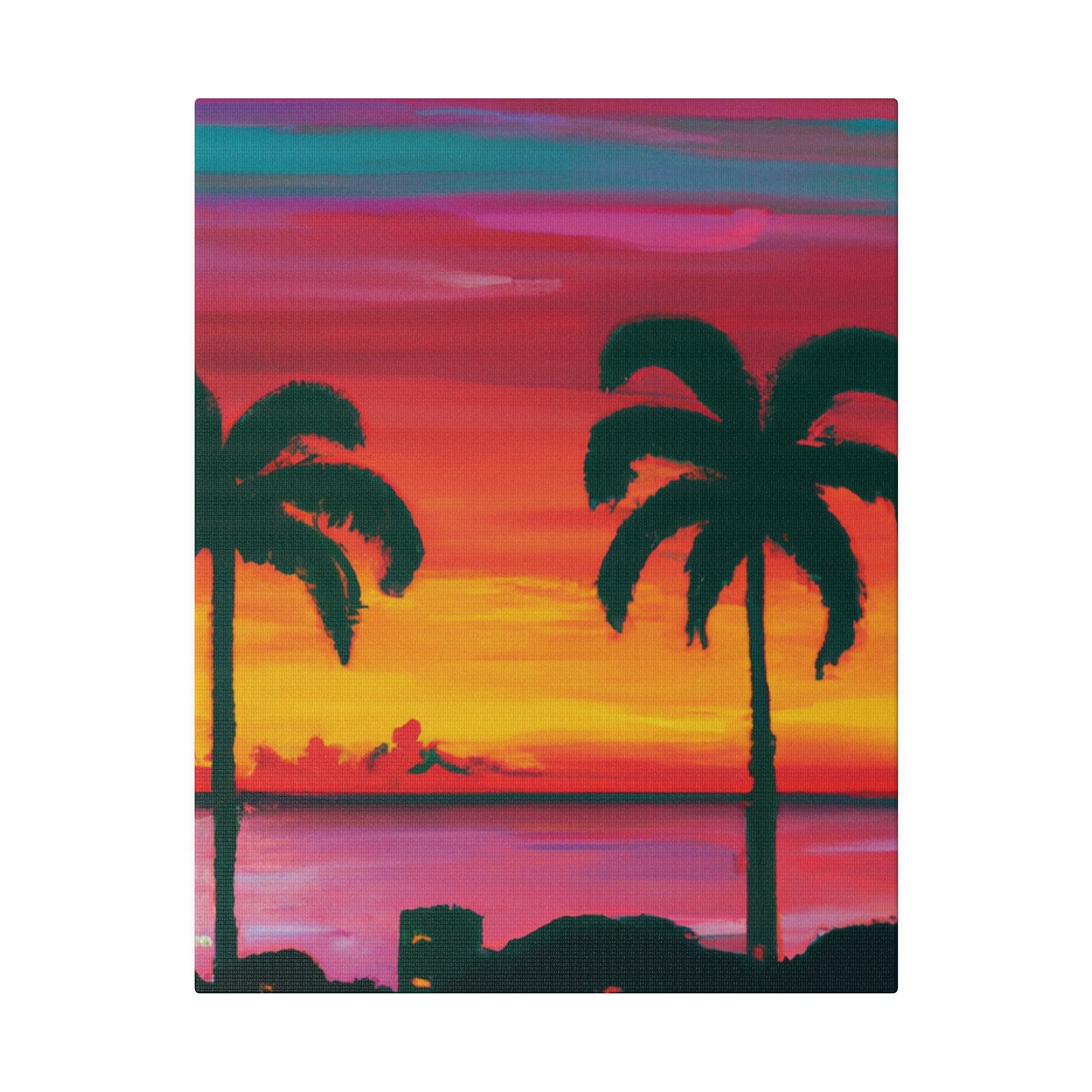 3275A - Miami Beach Sunset Painting Print | Miami | Beach | Sunset | Poster | Home Decor | Wall Art | Canvas