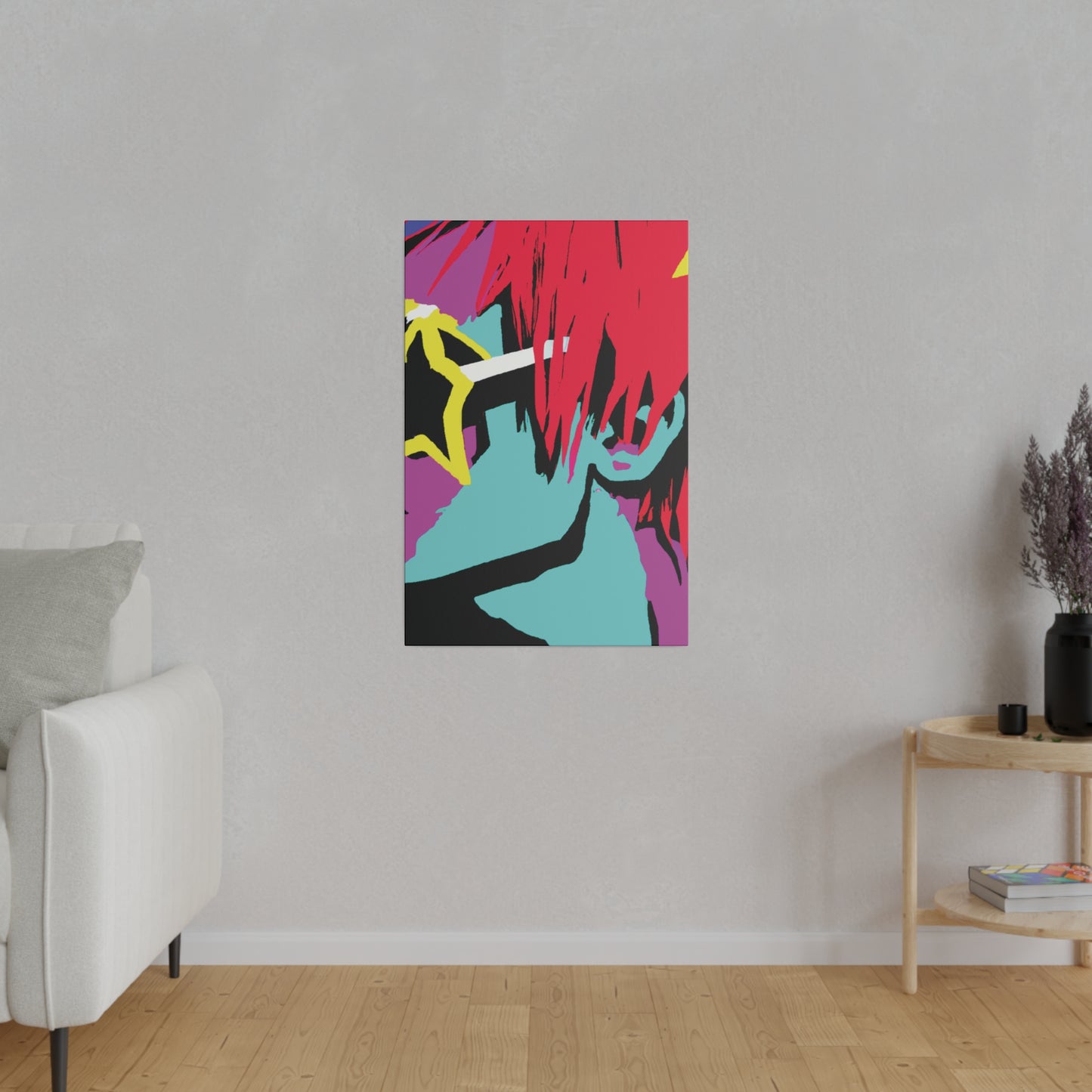 8877T - Rockstar Painting Print | Face | Abstract | Poster | Home Decor | Wall Art | Music Art | Canvas