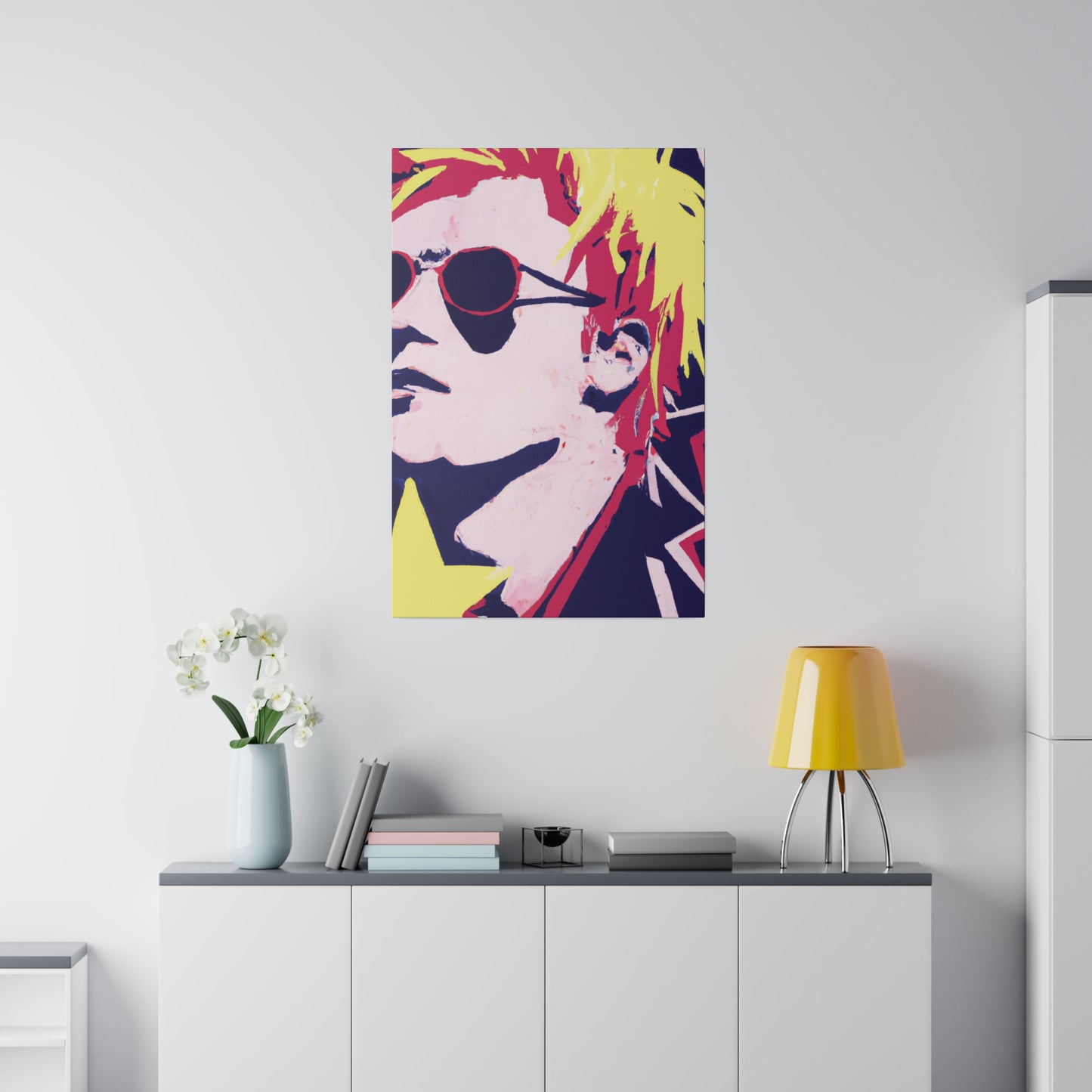 3173K - Rockstar Painting Print | Face | Abstract | Poster | Home Decor | Wall Art | Music Art | Canvas