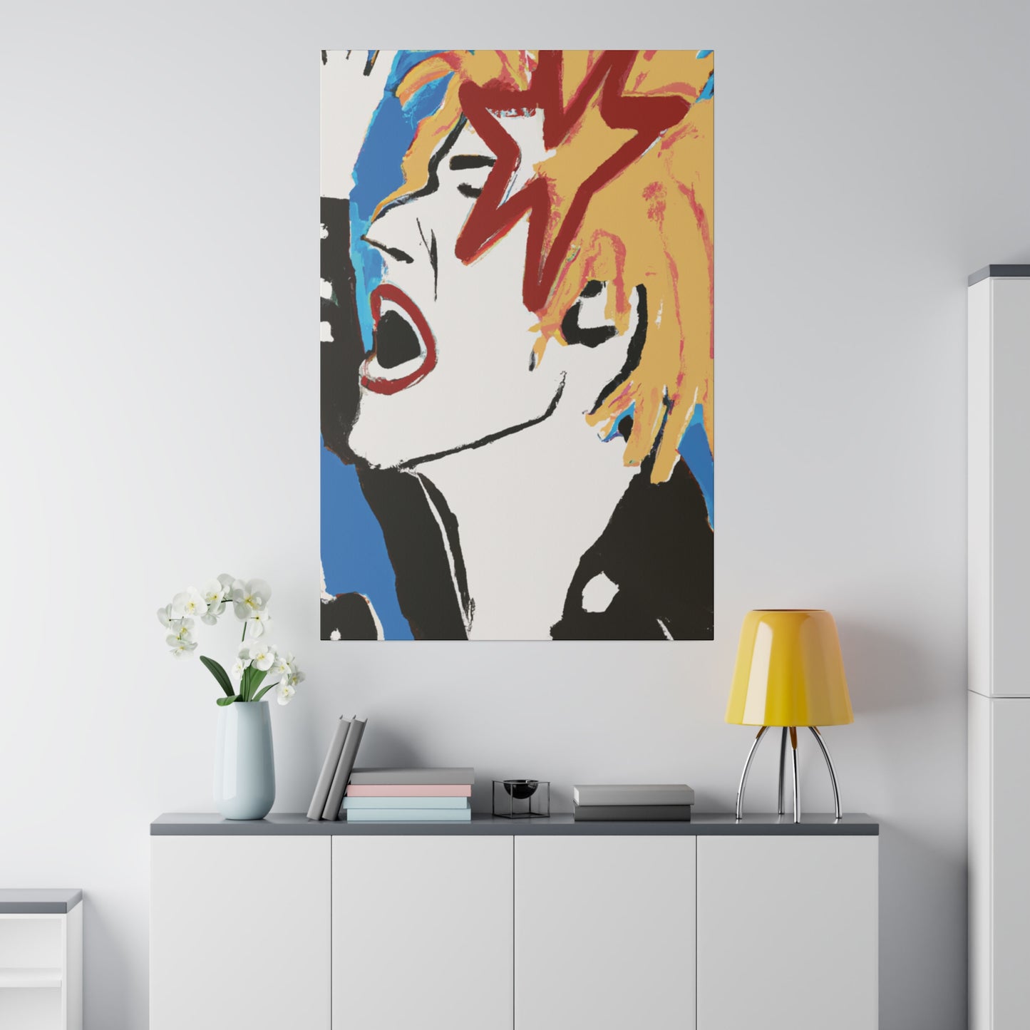 7453V - Rockstar Painting Print | Face | Abstract | Poster | Home Decor | Wall Art | Music Art | Canvas