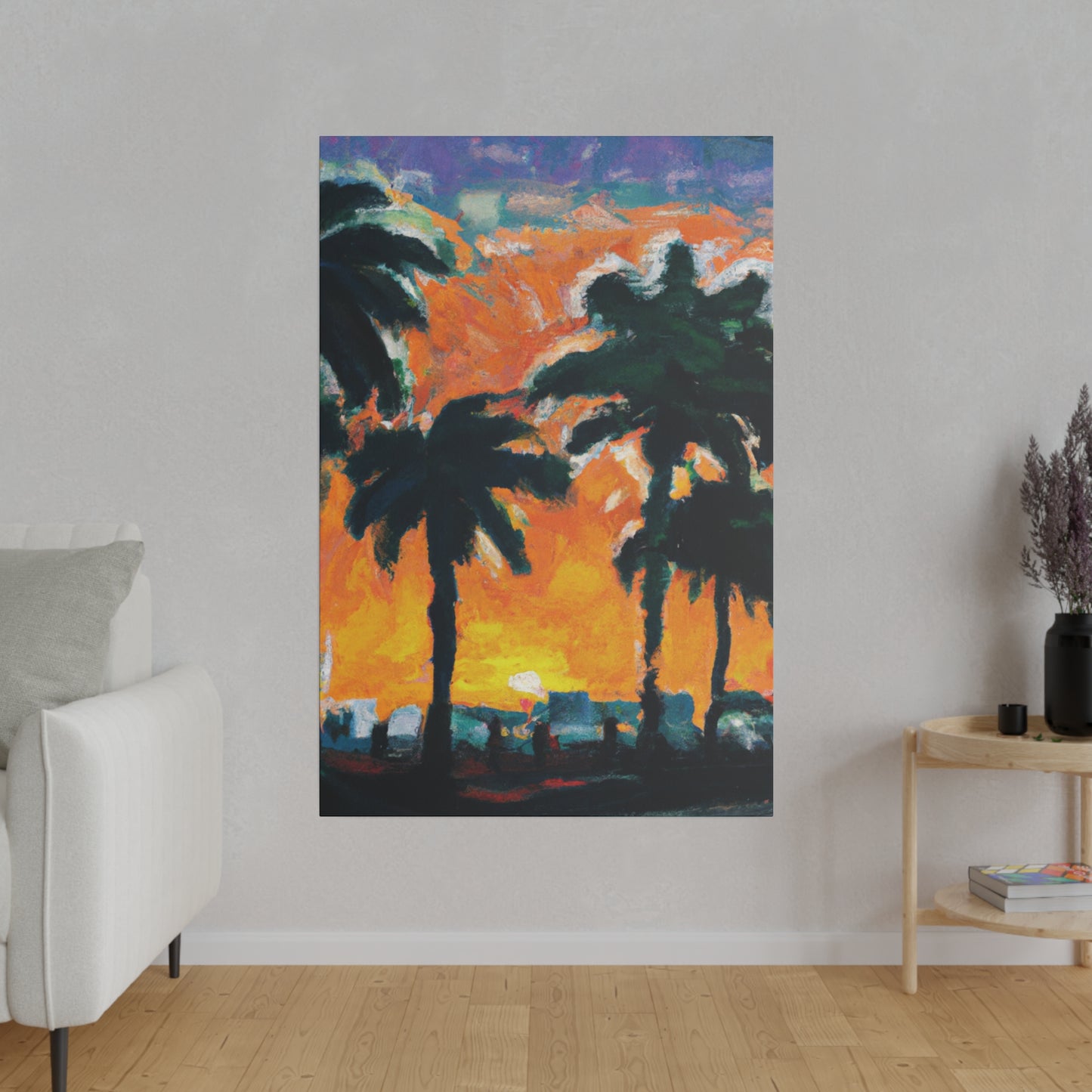 9571T - Miami Beach Sunset Painting Print | Miami | Beach | Sunset | Poster | Home Decor | Wall Art | Canvas