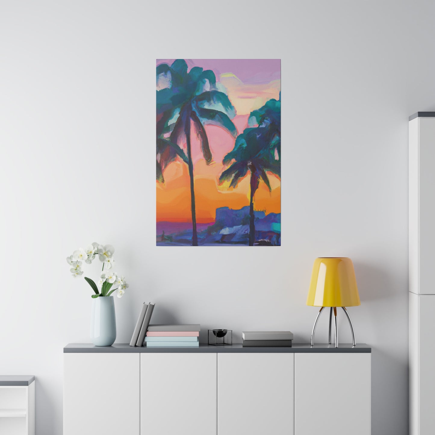 6494M - Miami Beach Sunset Painting Print | Miami | Beach | Sunset | Poster | Home Decor | Wall Art | Canvas