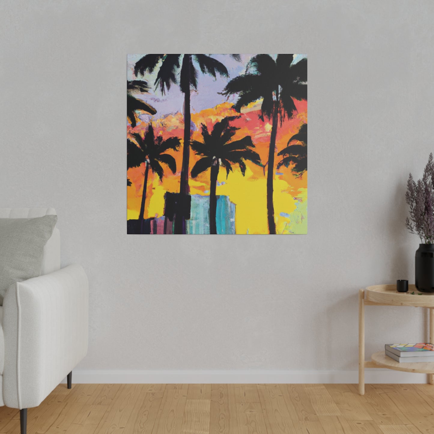 10266L - Miami Beach Sunset Painting Print | Miami | Beach | Sunset | Poster | Home Decor | Wall Art | Canvas