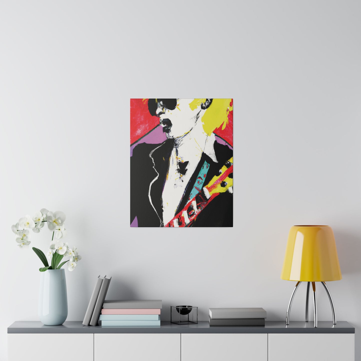 3073T - Rockstar Painting Print | Face | Abstract | Poster | Home Decor | Wall Art | Music Art | Canvas