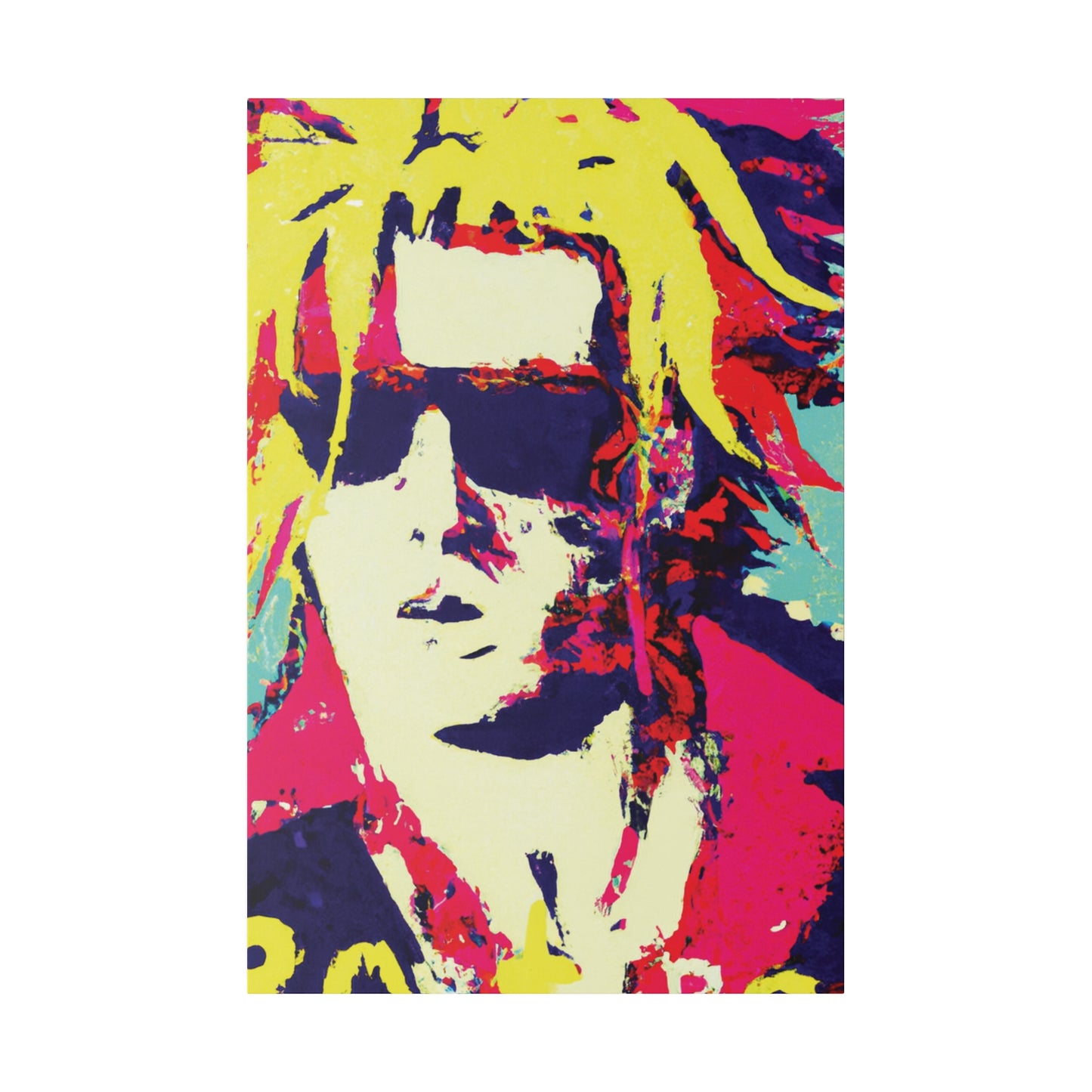 8674W - Rockstar Painting Print | Face | Abstract | Poster | Home Decor | Wall Art | Music Art | Canvas