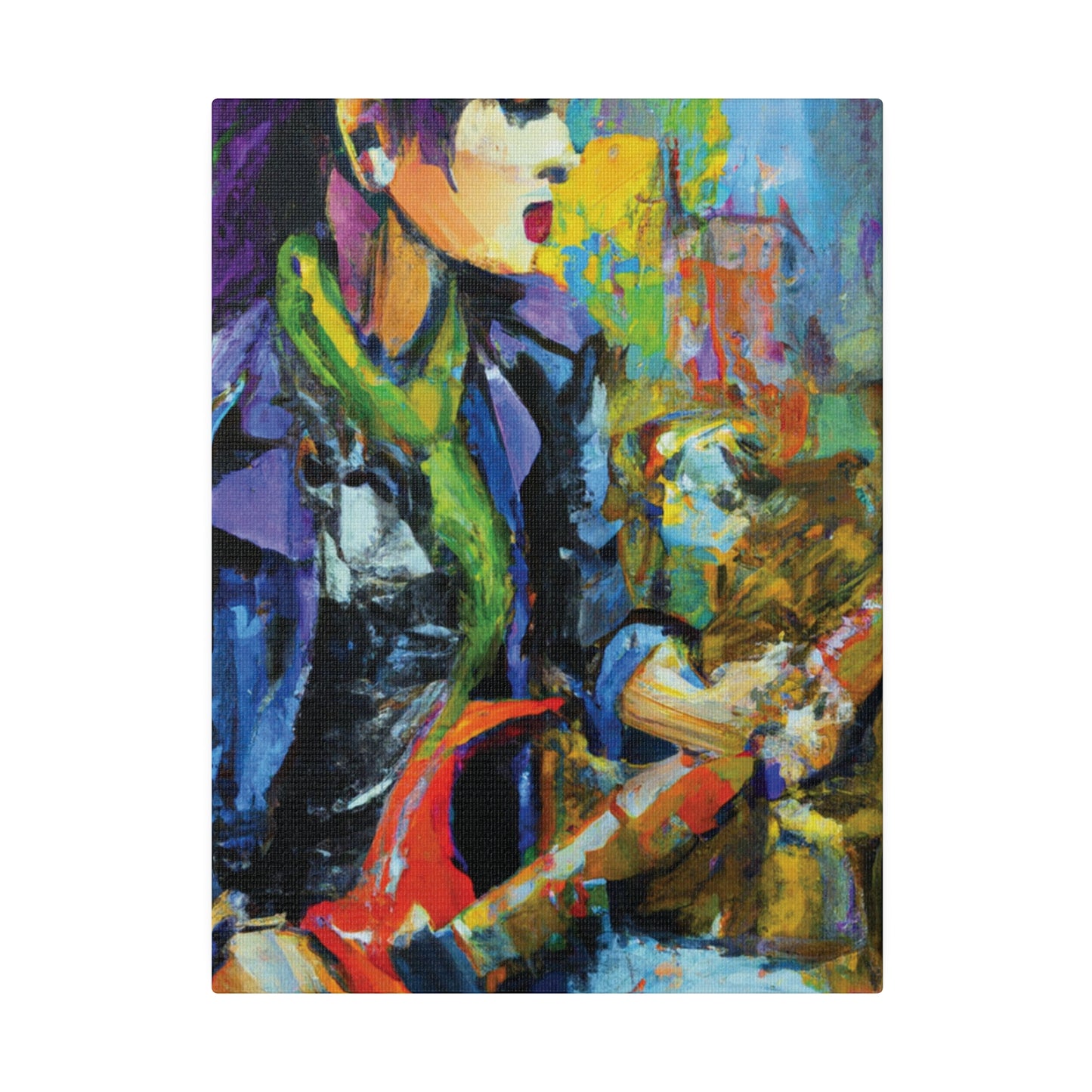 2047V - Rockstar Oil Painting Style Print | Poster | Home Decor | Wall Art | Music Art | Canvas