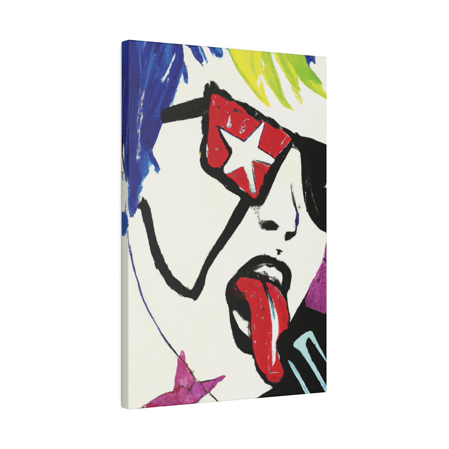 2035C - Rockstar Painting Print | Face | Abstract | Poster | Home Decor | Wall Art | Music Art | Canvas